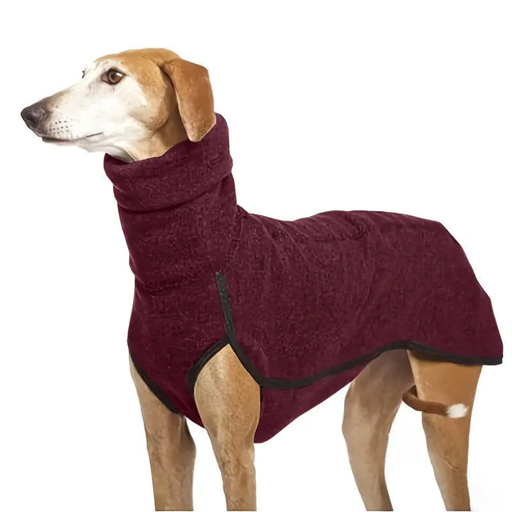 Gray turtleneck dog coat, warm and easy-clean pet jacket for cold weather