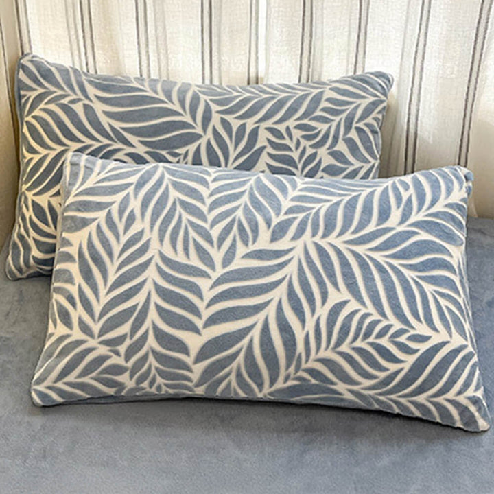 Soft milk velvet sheets with a natural leaf embossed pattern, enhancing any bedroom.