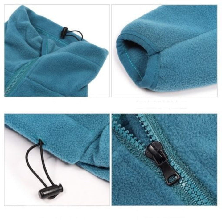 Dog full-body pet fleece in gray, a cozy winter dog suit for complete warmth and comfort