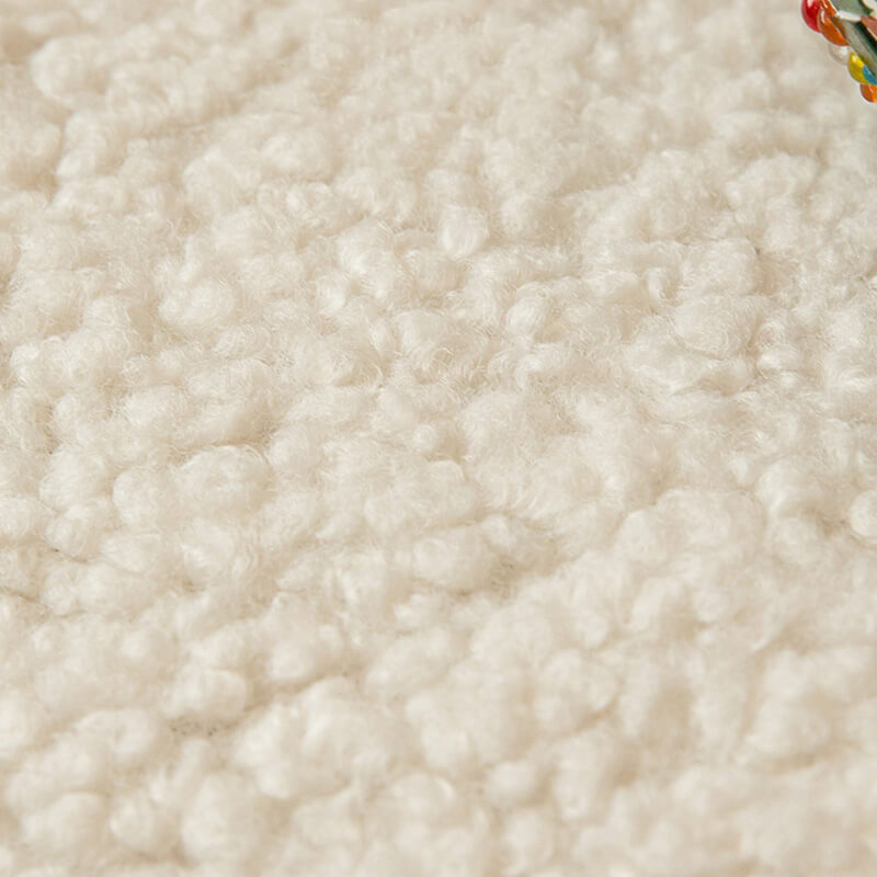 Pet-friendly teddy fleece sectional cover in a living space, warm and soft home decor.
