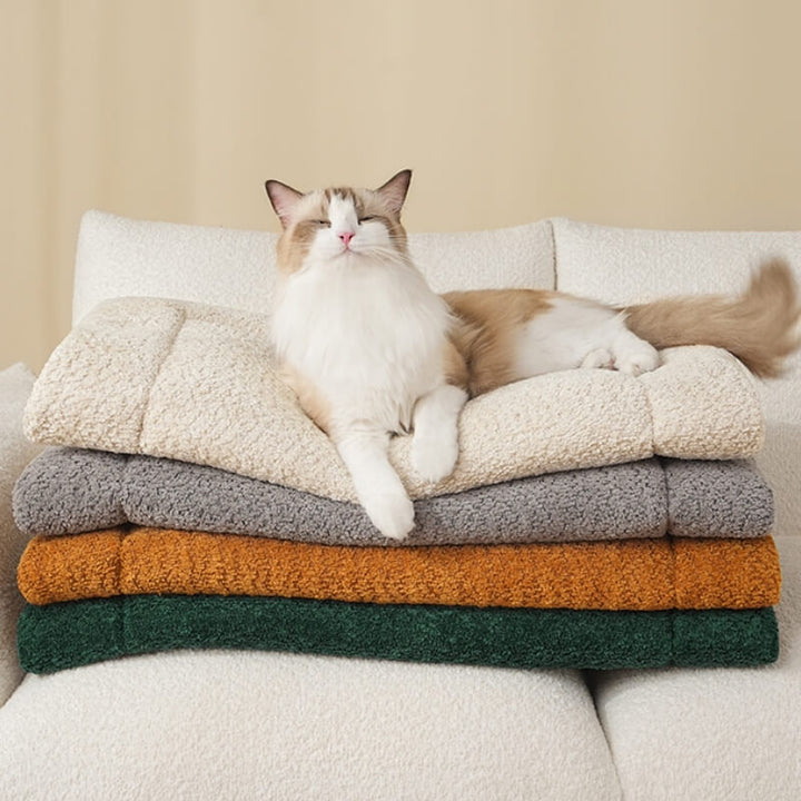 Non-slip pet mat for dogs and cats, featuring a warm plush surface for ultimate pet comfort. Petmat.