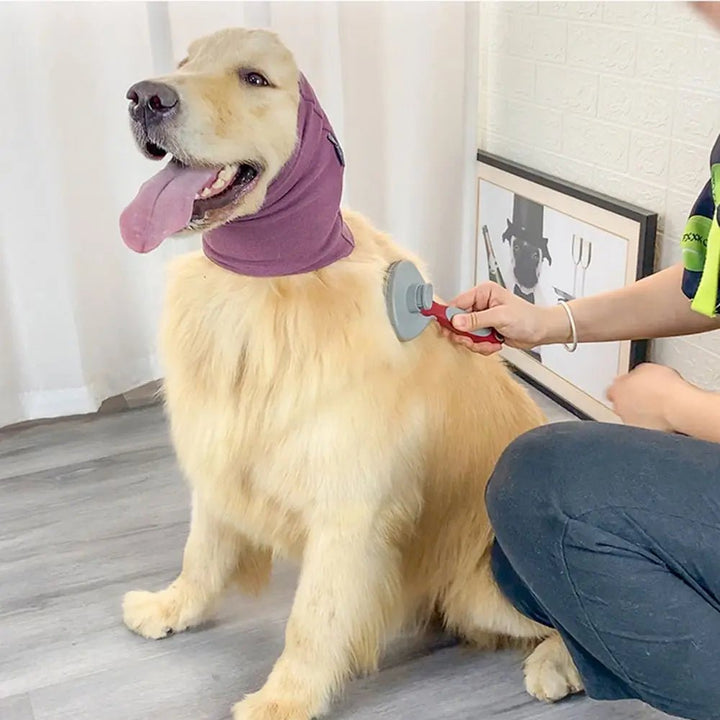 Black washable dog snood pet hat, perfect for winter ear protection and noise reduction