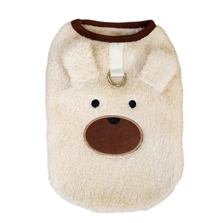 Warm red fleece dog winter coat for small breeds, cozy autumn pet clothing