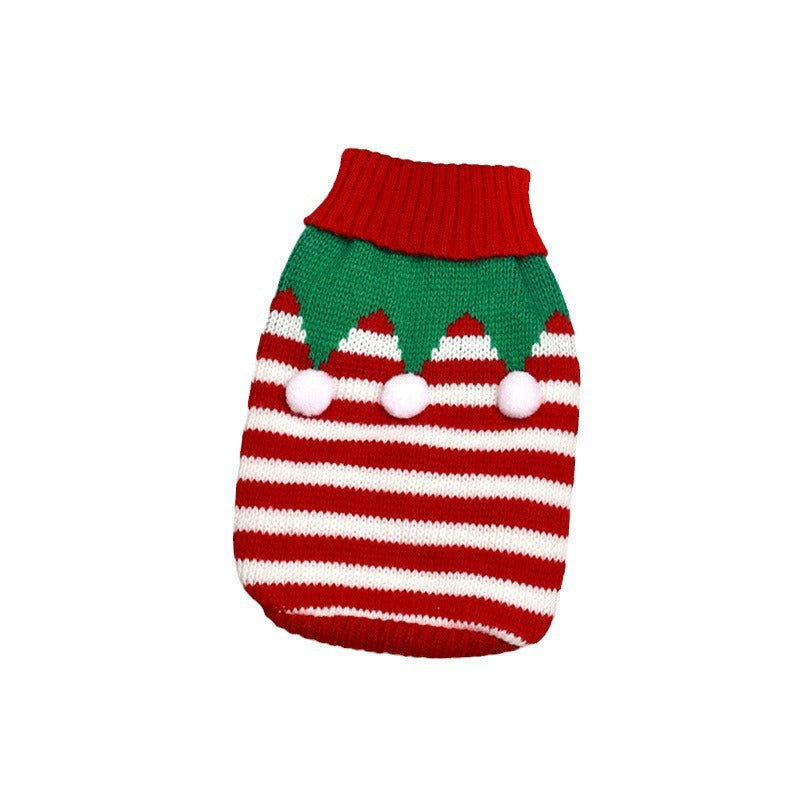 Close-up of a cozy pet reindeer Christmas sweater, perfect holiday apparel for winter