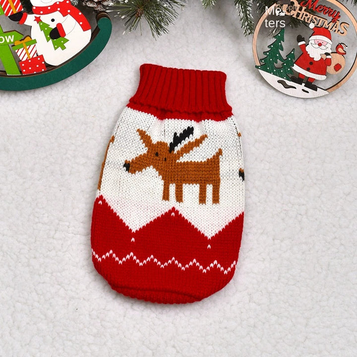 Unisex pet reindeer Christmas sweater featuring a charming holiday knit design for pets