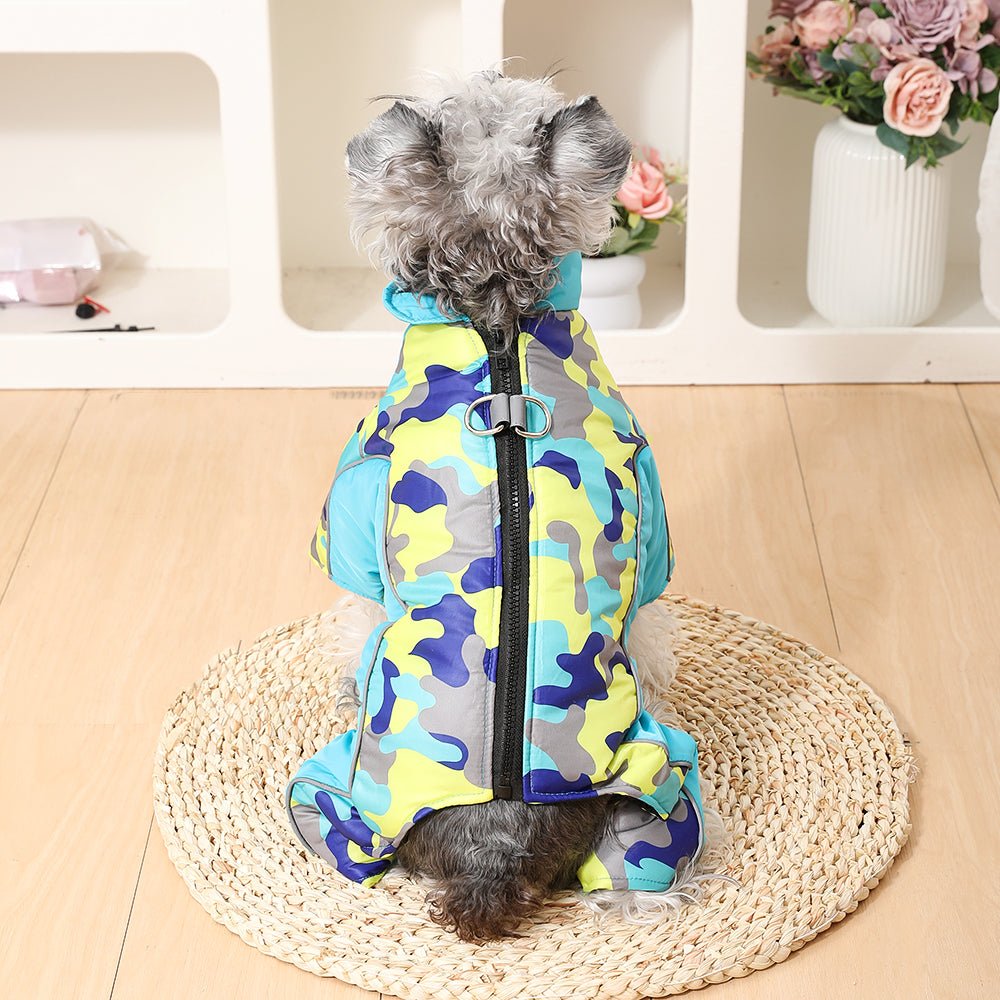 Cozy waterproof winter dog coat, reflective elements for nighttime visibility & warmth.