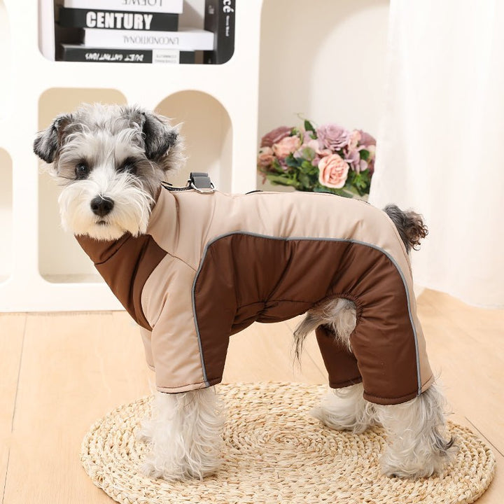 Stylish & warm pet clothing: waterproof dog coat with reflective safety stripes for winter.