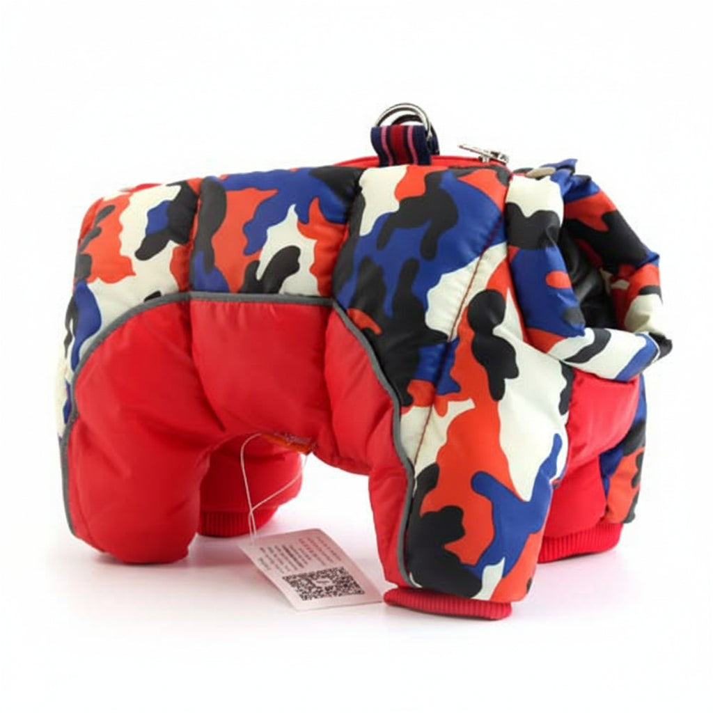 Warm waterproof puppy winter jacket with reflective safety, perfect for young dogs.