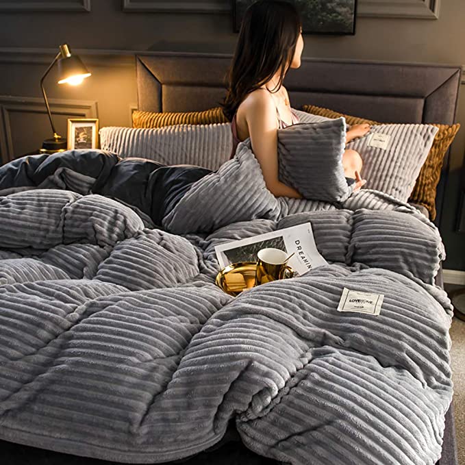 Luxurious warm winter fleece duvet, soft microfibre comforter. Enhance your bedroom decor.