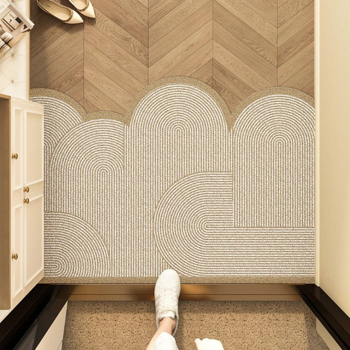 Washable non-slip entry mat for indoor/outdoor use. Durable dirt trap doormat protects floors, perfect for home entry.