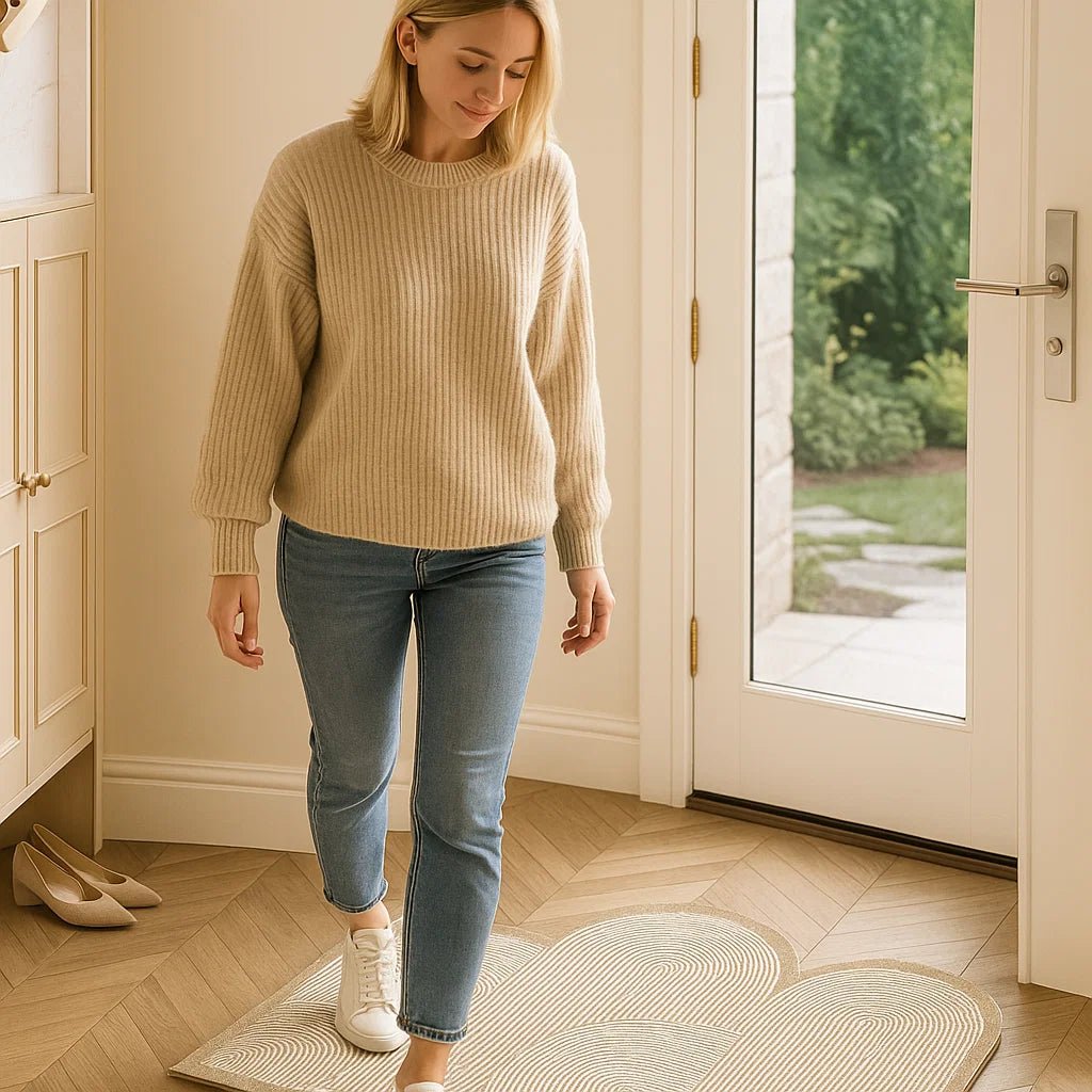 Durable outdoor entry mat, non-slip & washable. Effectively traps dirt, protecting indoor floors. Ideal welcome doormat.