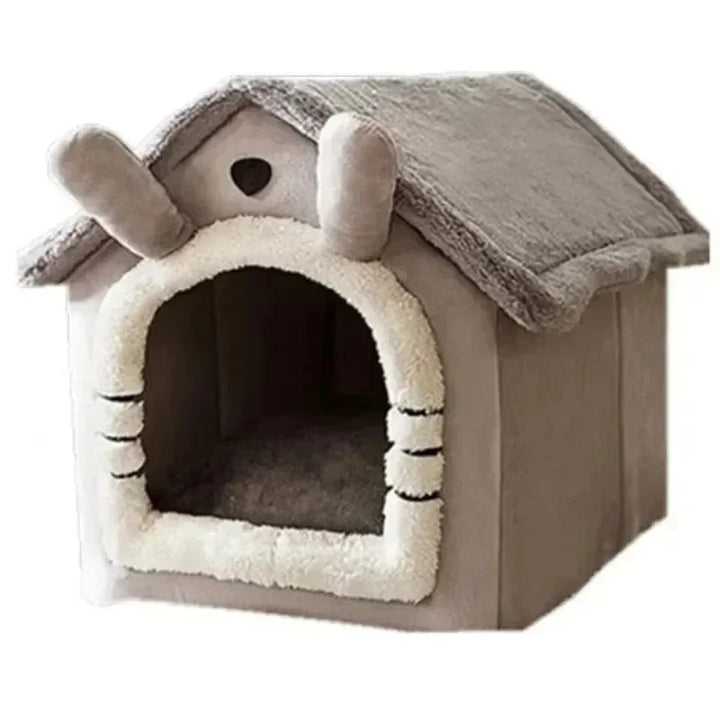 Stylish green corduroy dog house for small pets, durable washable design
