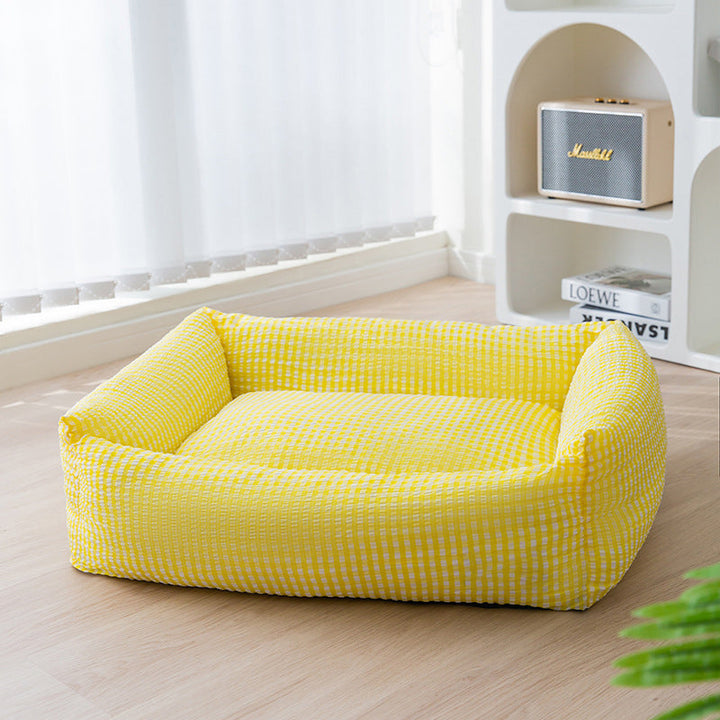 Pet supplies: Rectangle bolster bed, washable cover, designed for dog and cat comfort