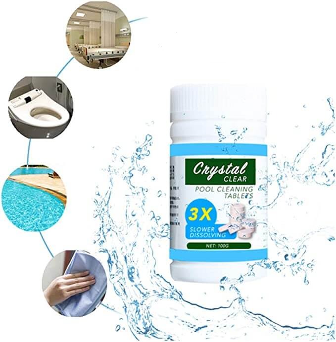 Multi-use water clarifying pool tablets for swimming pools, hot tubs & spas. Ensures optimal water purification.