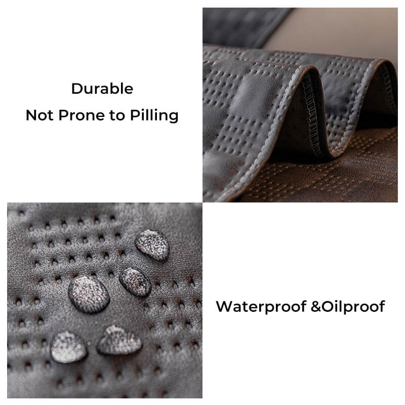 Light grey machine washable faux leather couch cover, perfectly fitted on a two-seater sofa for spill protection.