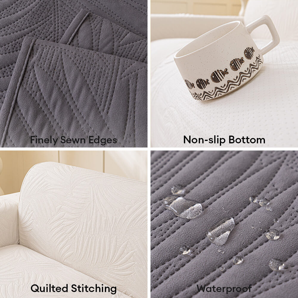 Machine washable water-resistant couch cover with anti-slip backing for easy care and pet-friendly use