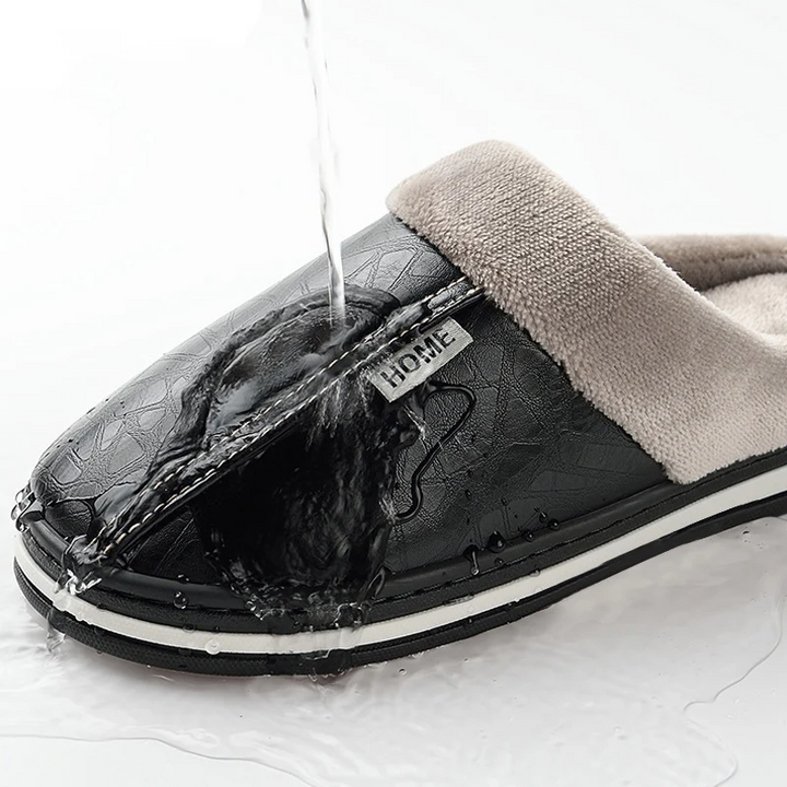 Stylish Men's Home Stead comfort slides, offering superior cushioning & warmth for indoor and casual use.