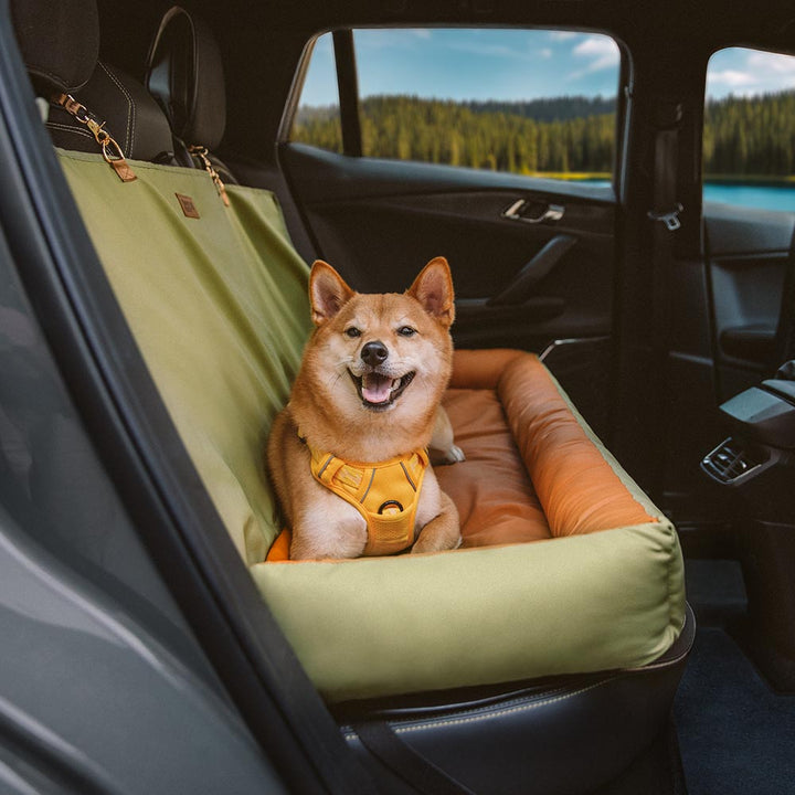 Pet travel gear: waterproof anti-slip dog car seat cover, keeping car clean from fur and dirt.