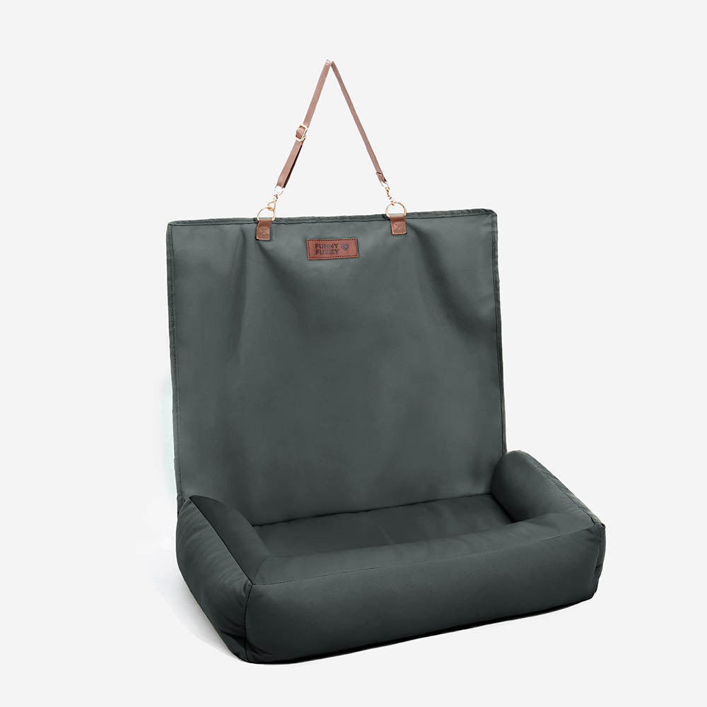 Dog car seat cover, waterproof, anti-slip, providing a secure and comfortable spot for pets.