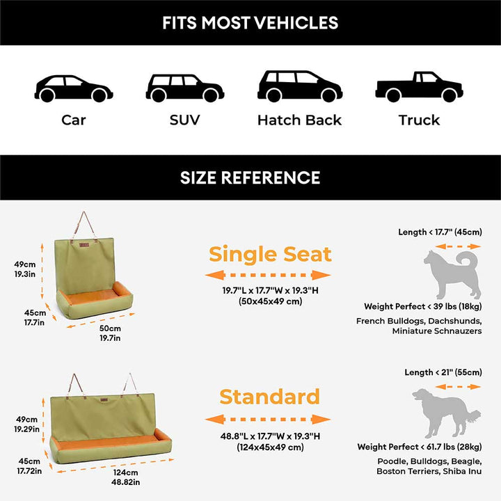 Adjustable straps and buckles of a waterproof anti-slip dog car seat cover, pet accessories.