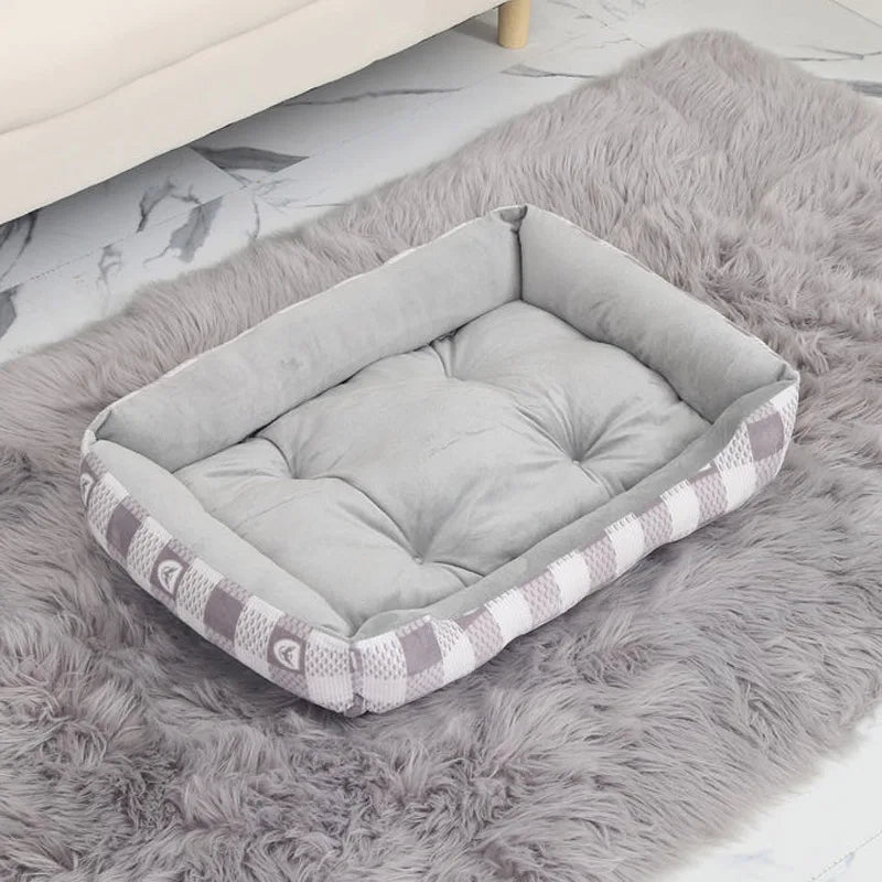Waterproof pet bed with elevated bolster for ultimate dog and cat comfort & support