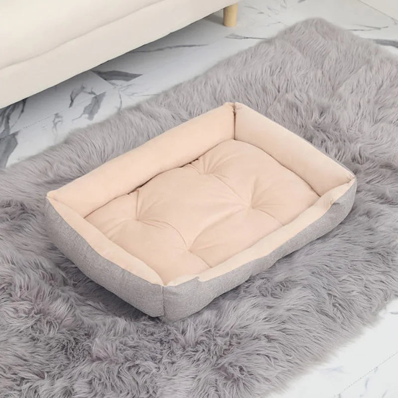 Grey waterproof bolster pet bed, designed for maximum comfort & washability