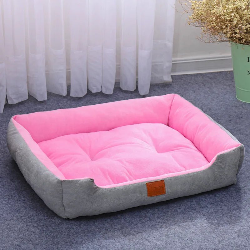 Grey bolster pet bed, waterproof & portable, perfect for dogs & cats relaxation