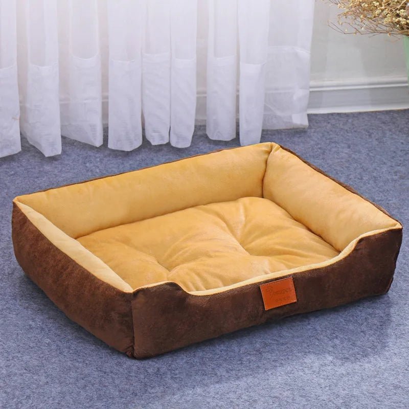 Unisex pet bed: a grey waterproof bolster bed, soft & comfortable for all pets