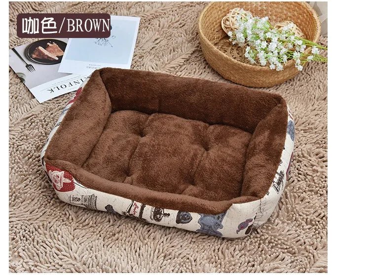 Portable waterproof pet bolster bed, easy to move & clean for dog or cat use