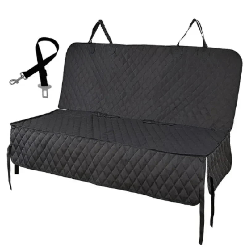 Travel blanket for dogs in cars, waterproof, keeps back seat clean from pet fur and mud.