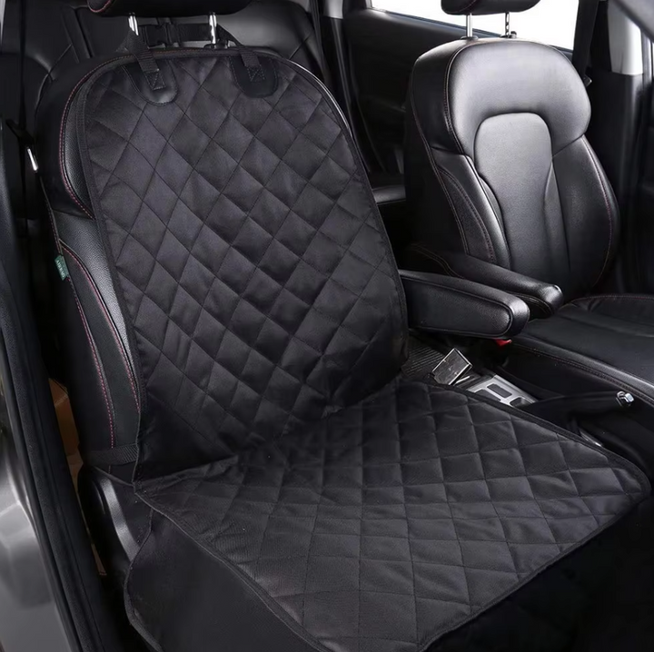 Waterproof dog car seat cover for front seats, with adjustable straps for a secure fit
