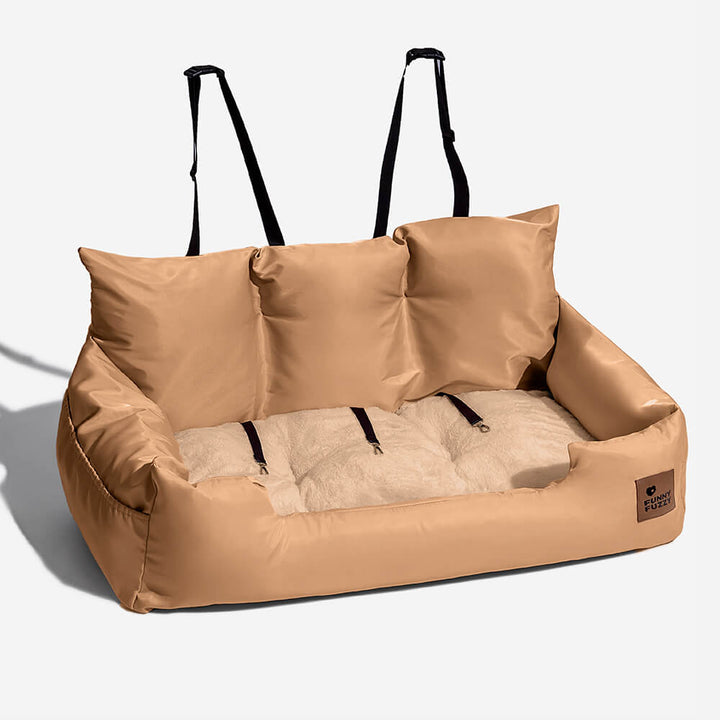 Washable waterproof dog car seat bolster bed, maintaining car cleanliness