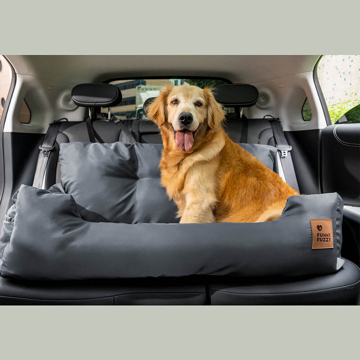 Close-up of the waterproof fabric on dog car seat bolster bed, pet supplies