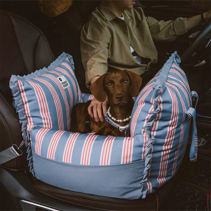 Waterproof dog car seat booster for safe pet travel, easy to clean.