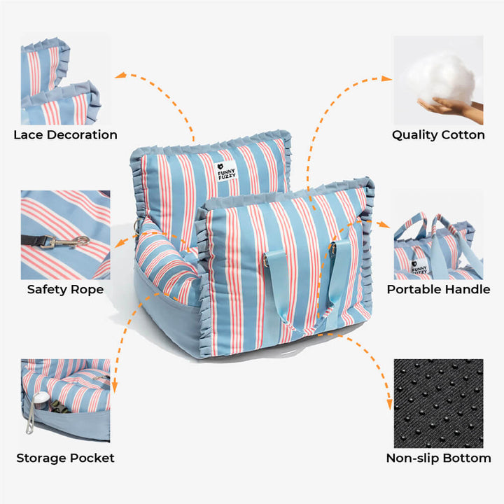 Comfortable and secure dog car booster seat, ideal for pet travel safety.