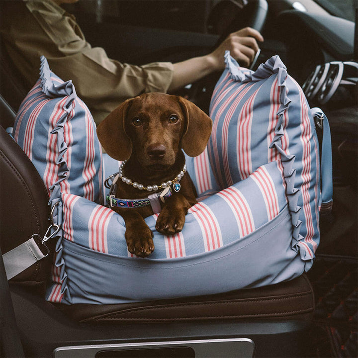 Pet travel essential: waterproof dog car seat for small to medium dogs.