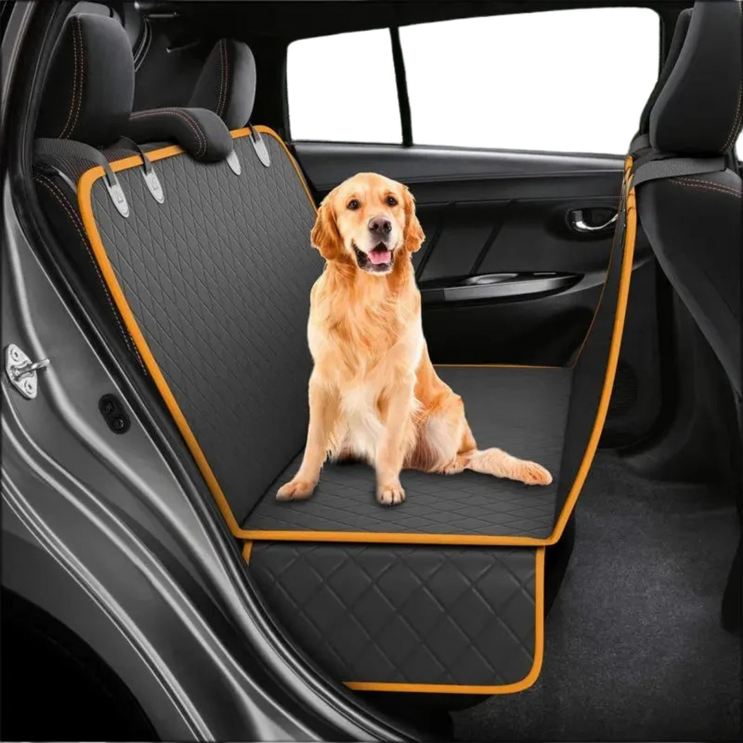 Waterproof dog car seat protector for rear seats, durable & scratch-resistant pet travel cover, easy clean auto accessory.