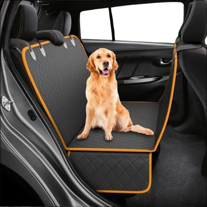 Waterproof dog car seat protector for rear seats, durable & scratch-resistant pet travel cover, easy clean auto accessory.
