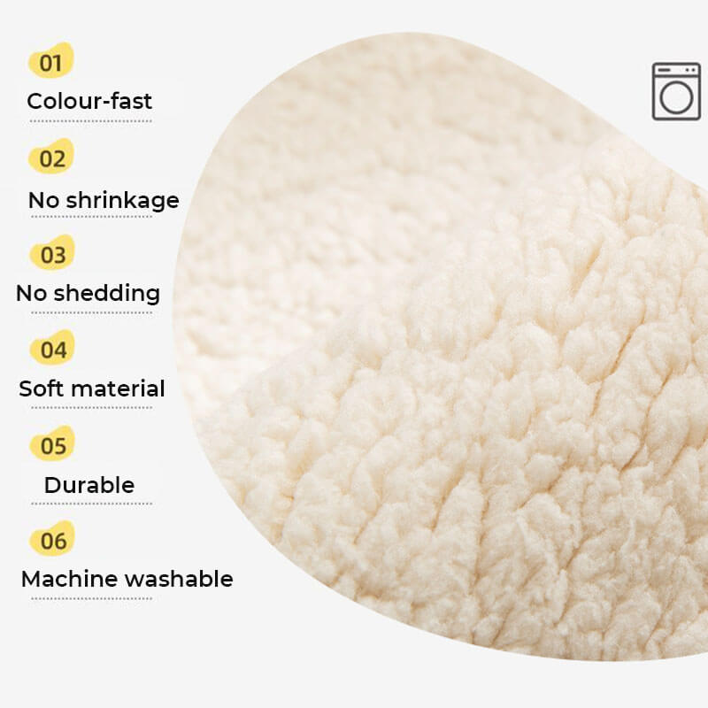 Detail of anti-slip backing on a waterproof sherpa fleece sofa protector, pet-friendly and secure