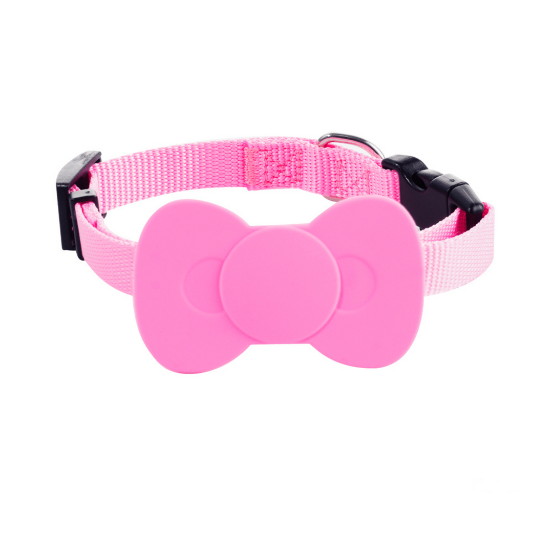 Close-up of a compact, waterproof GPS pet locator, ideal for securely tracking your cat or dog with long battery life.