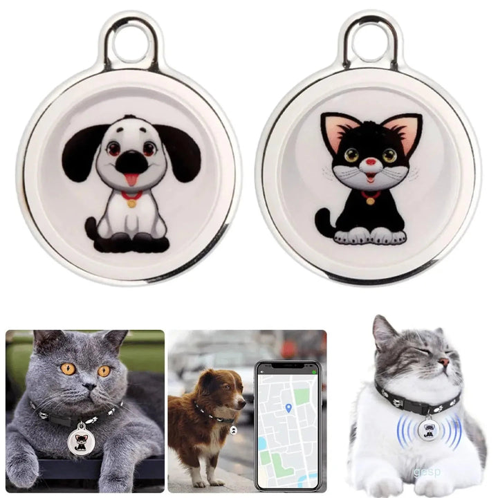 Unisex GPS pet tracker collar with real-time tracking and audio alert for dog and cat safety