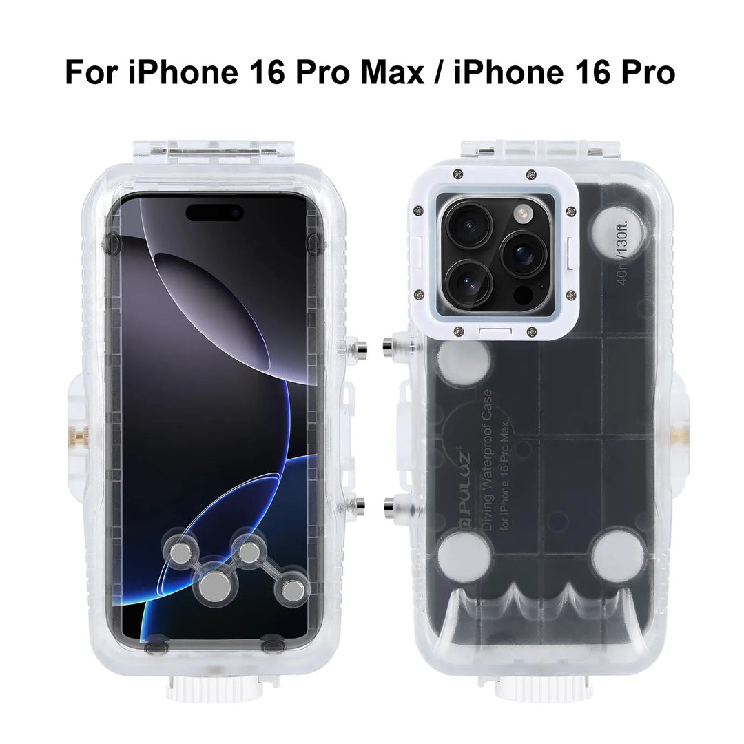 Durable submersible iPhone case for snorkeling & diving. Provides 40m depth waterproof phone protection.