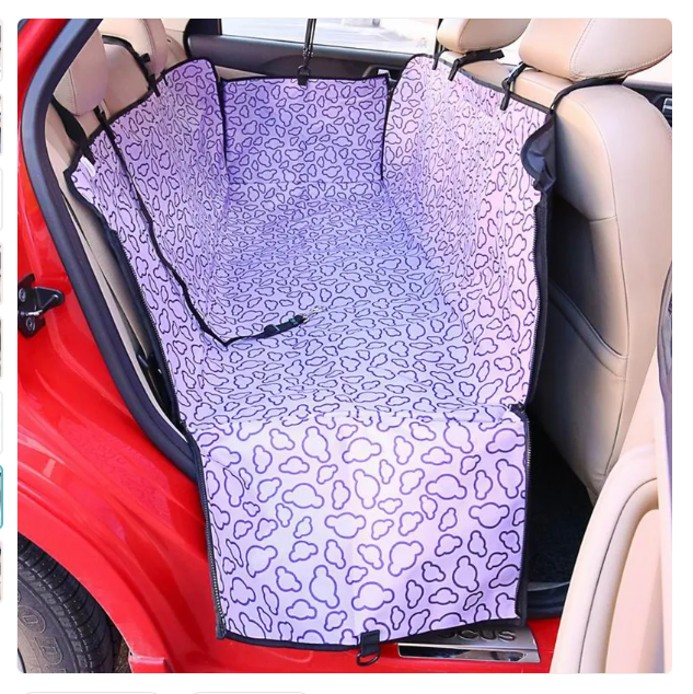 Waterproof non-slip pet car seat cover for dogs, cats, and other pets, black color, protecting vehicle interior.