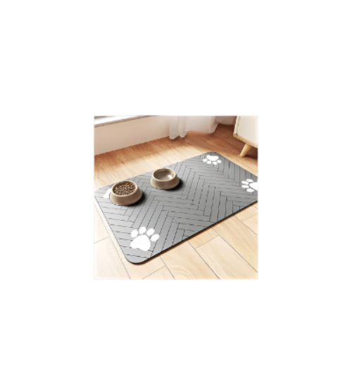 Pet feeding mat for dogs & cats, featuring a waterproof, non-slip surface. Ideal for mealtime.