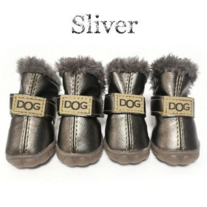 Waterproof dog boots with textured sole for grip, close-up, ensuring safety and paw protection.