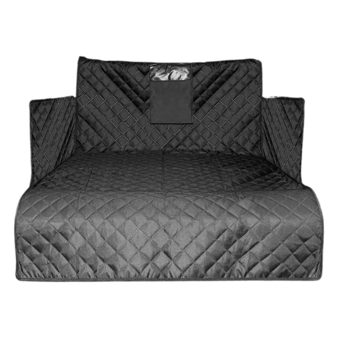 Waterproof oxford fabric SUV trunk mat for dogs, black, protecting cargo area from scratches and fur