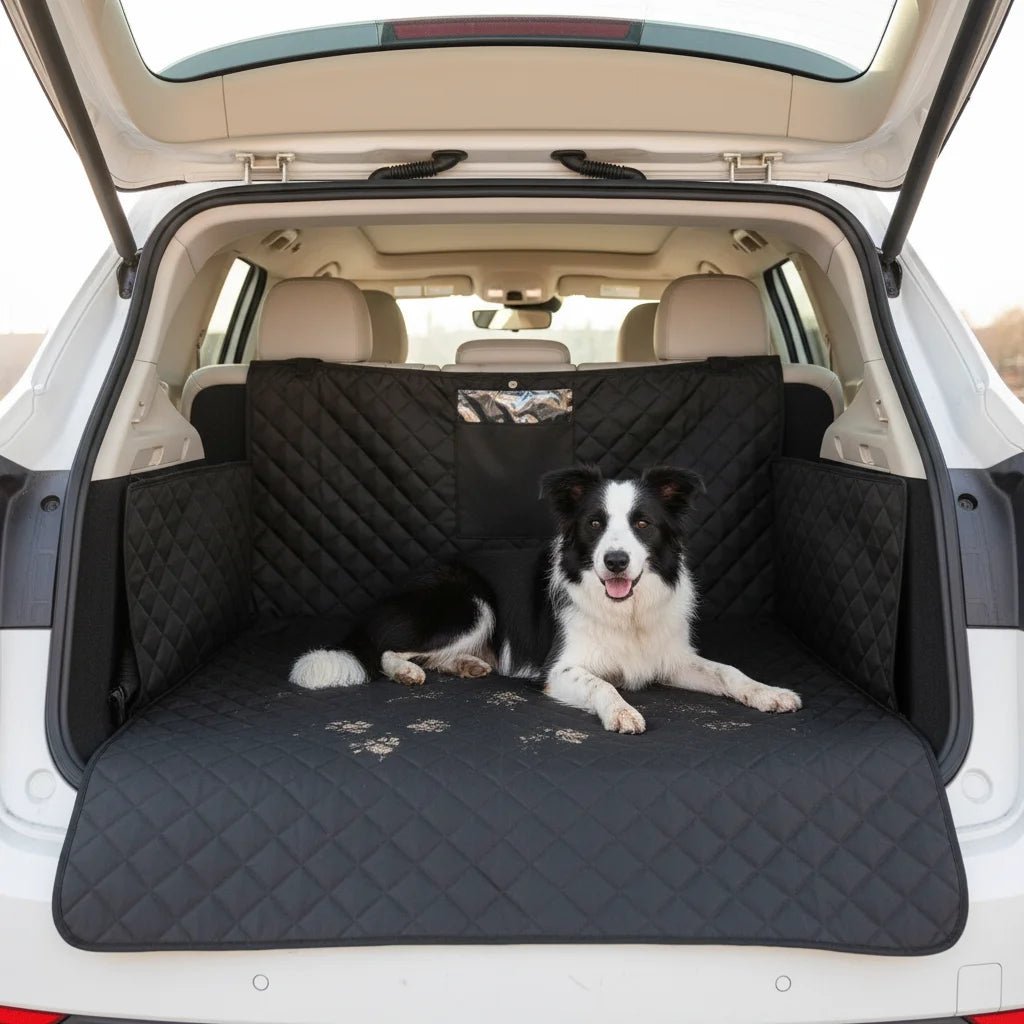 Trunk cover and cargo liner, pet travel accessory, waterproof oxford fabric, SUV dog mat protector