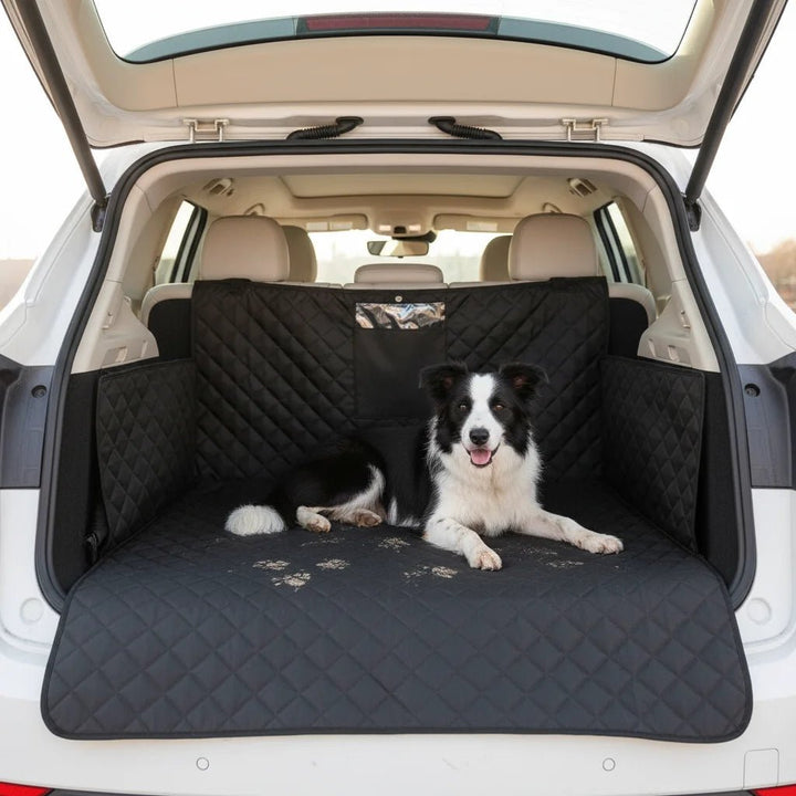 Trunk cover and cargo liner, pet travel accessory, waterproof oxford fabric, SUV dog mat protector