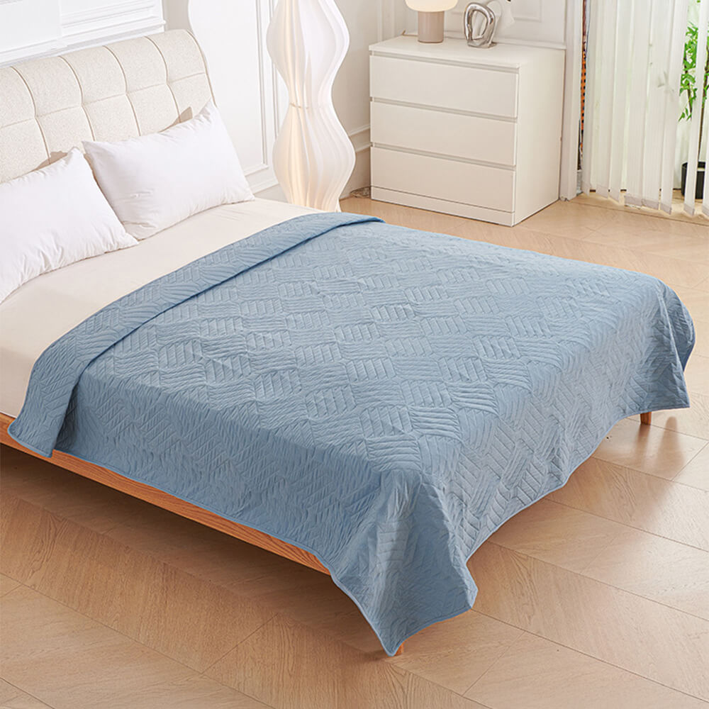 Stylized image of a pet blanket folded neatly on a chair, highlighting versatile home decor pet supplies.