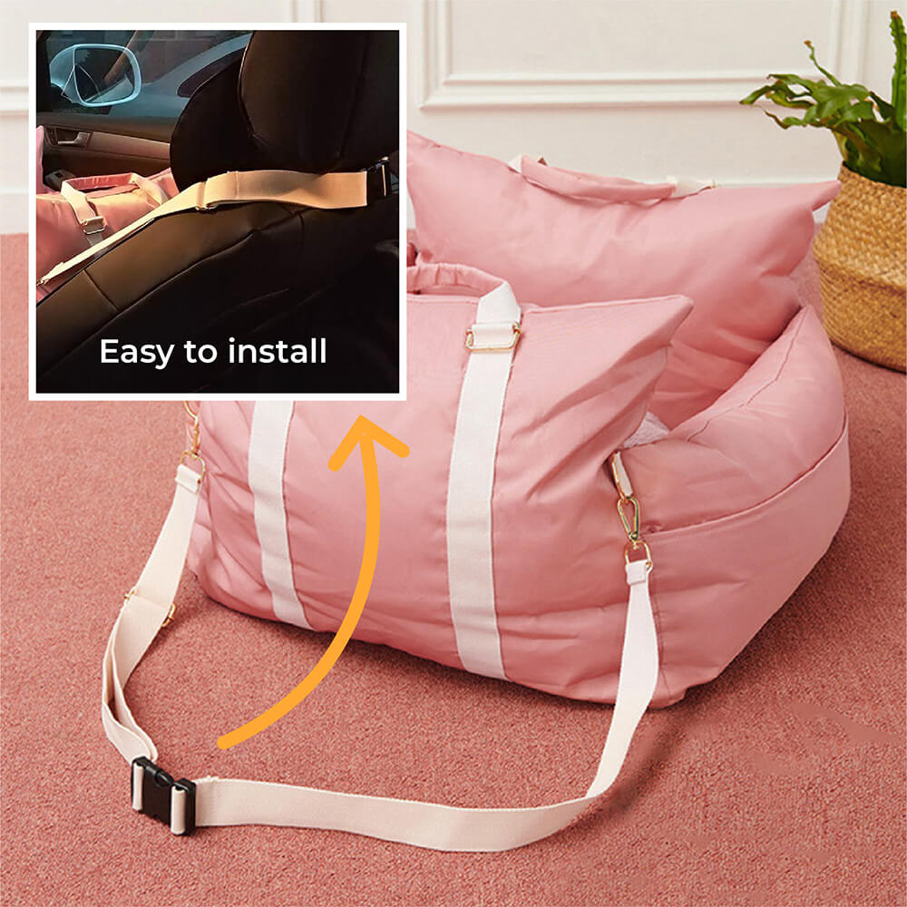 Pet safety car seat for dogs, breathable fabric, comfortable ride